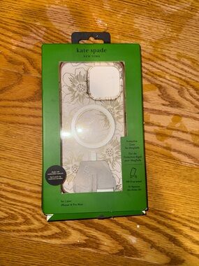 kate spade White Floral MagSafe iPhone Case with Gold Accents
